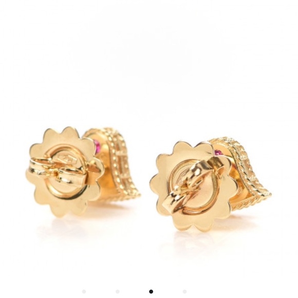 Roberto Coin 18k yellow gold and pave diamond earrings worn twice beautiful - Picture 4 of 6